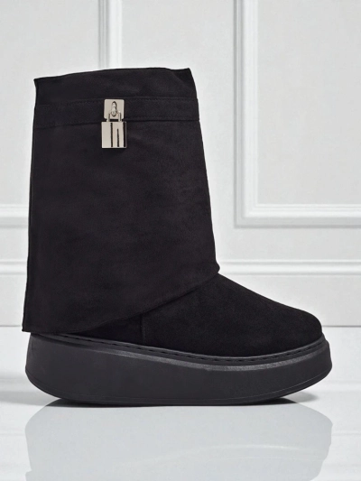 Kratki ženski škornji a'la za sneg z zgornjim delom, ki se zapenja Elizze