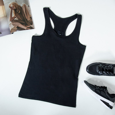 Dámska čierna košeľa so širokými ramienkami - Oblečenie