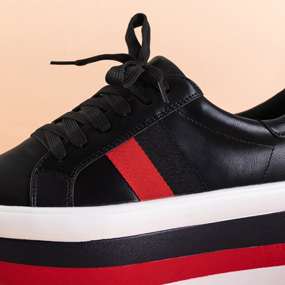 Čierne dámske športové topánky na hrubej platforme Jemita - Obuv