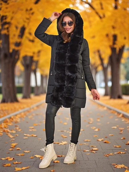 Royalfashion Dámska bunda s odnímateľnými rukávmi