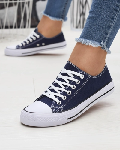 Navy blue dámske klasické šnurovacie tenisky Ogisa - Obuv