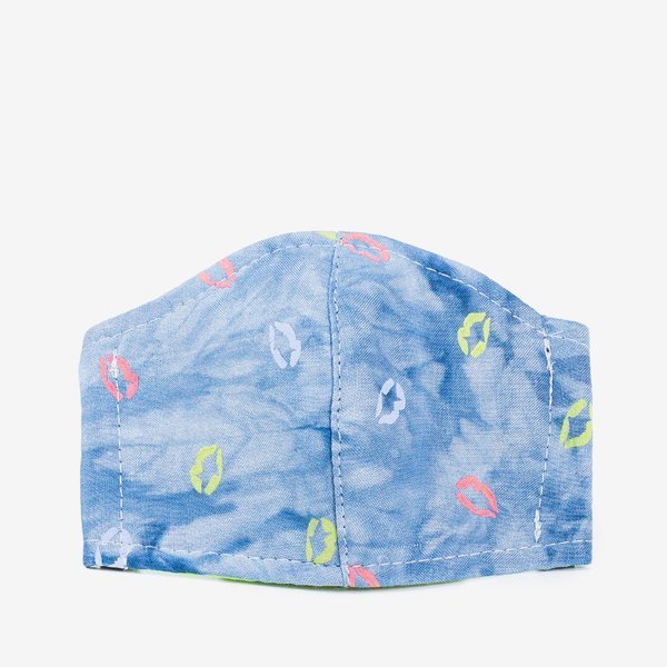 Dětská modrá třívrstvá obličejová maska - masky 1