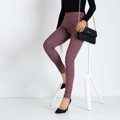 Ružové houndstooth legíny - Oblečenie