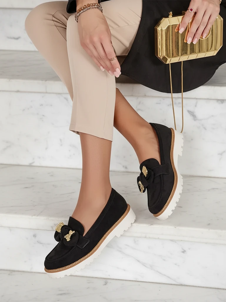 Nero Elegante Mokasini iz Ekološkega Usnja