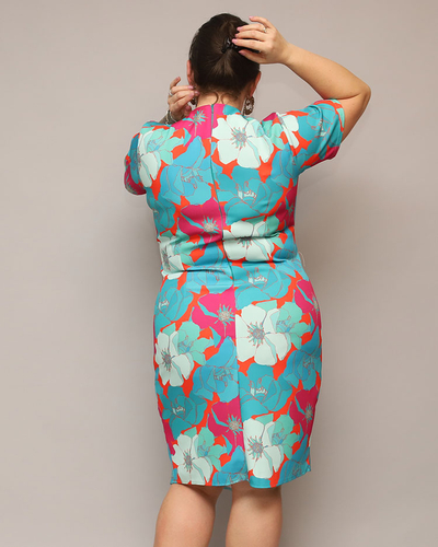 Royalfashion Dámske šaty z kvetinovej látky PLUS SIZE
