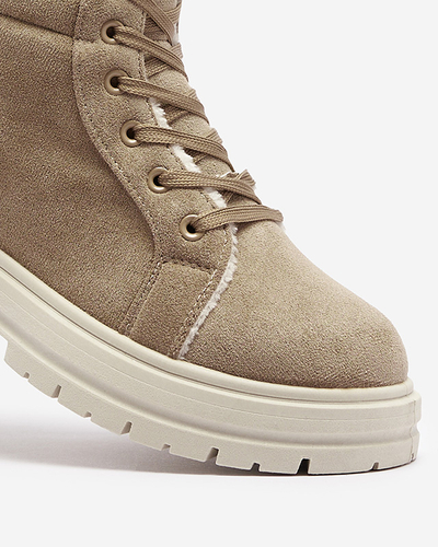 Dámske zateplené traperky hnedej farby Tivica - Obuv