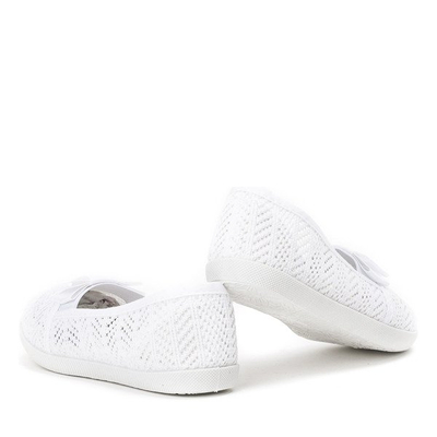 Biele dievčenské slip on tenisky - topánky