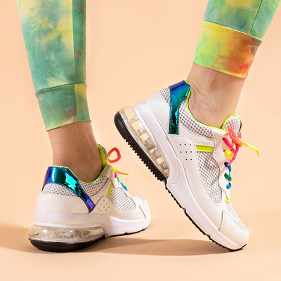 OUTLET Dámska biela športová obuv s modrými vložkami Nelini - Obuv