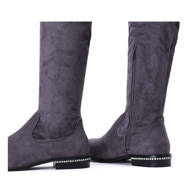 Szare kozaki Best Of Me - Obuwie