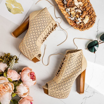 Béžové topánky na stĺpiku Ritta - Obuv