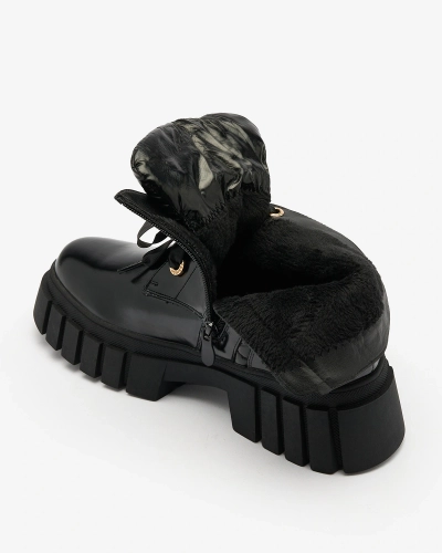 Royalfashion Prešívané dámske čierne čižmy Alefro