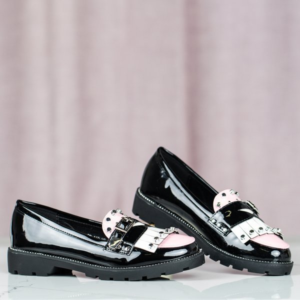 Čierne mokasíny s ozdobami Gwadalaha - Obuv