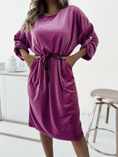 Royalfashion Dámske fuchsiové midi šaty