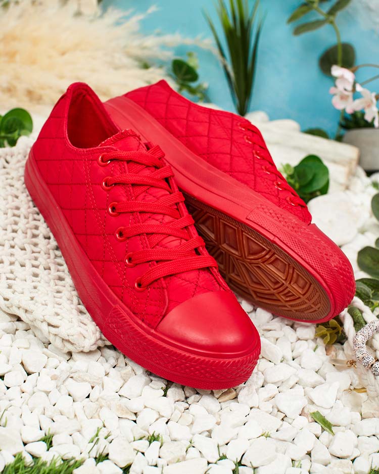 Ženski športni copati Stella rdeči tkaninski športni za poletje