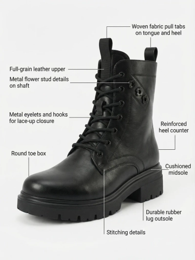 Eko usnjeni ženski gležnarji na vezalke Nometa