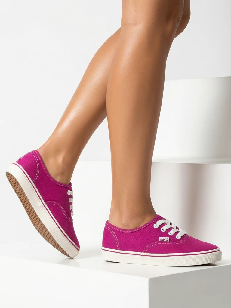 Ženski platneni copati Luna fuksija, udobni za poletje