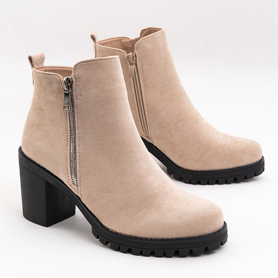 Krémové dámske vysoké podpätky Larni- Obuv