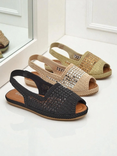 Dámske sandále, dámske espadrilky so štrasovými kamienkami Belle Sparkle