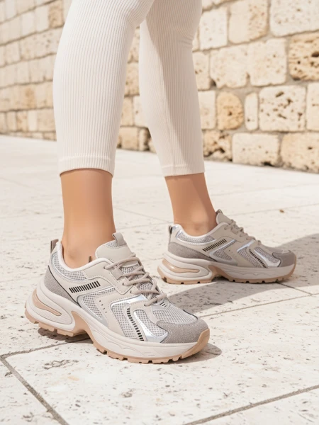 Aurelia Luna ženske superge Royalfashion vezalke ecru