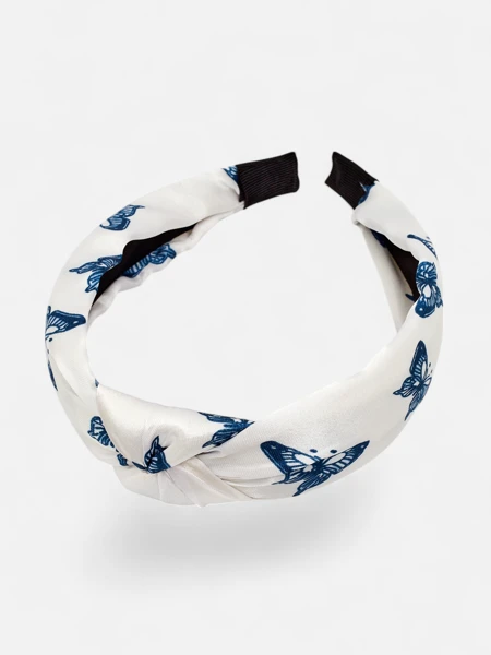 Royalfashion Naglavni trak za lase karirast z metulji Butterfly Weave