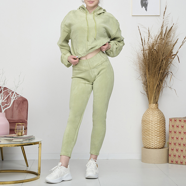 Zelená dámska športová súprava mikina a legíny - Oblečenie