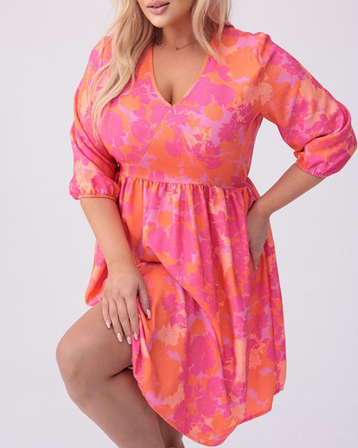 Royalfashion Dámske šaty po kolená s potlačou PLUS SIZE