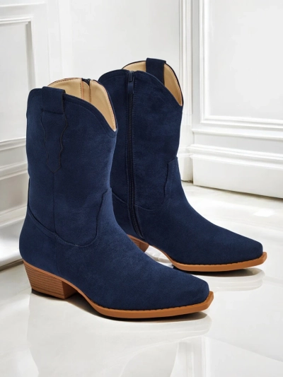 Ženski kavbojski škornji iz eko semiša SpireHush