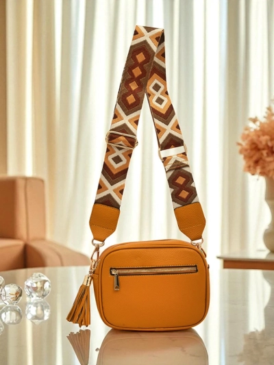 Royalfashion Mala ženska torbica iz eko usnja s pisanim pasom Kovi Lace