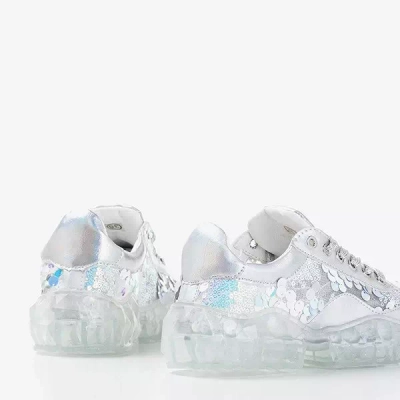 OUTLET Strieborná dámska športová obuv s flitrami Polja - Obuv