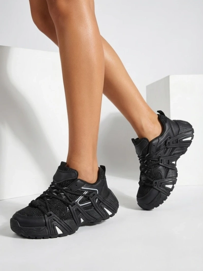 Ženske superge Athena črne sintetične športne za vsak dan