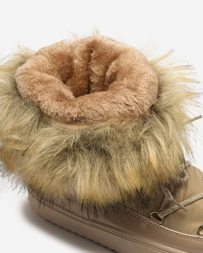 Royalfashion Svetlohnedé slip-on čižmy a'la snow boots for women Gomllo