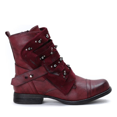 Bordowe workery Jaycee - Obuwie