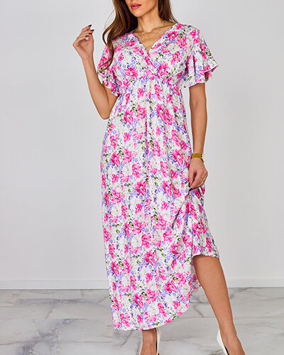 Royalfashion Dámske kvetinové midi šaty