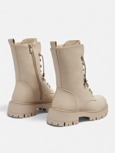 Eko usnjeni ženski gležnarji s vezalkami Farly