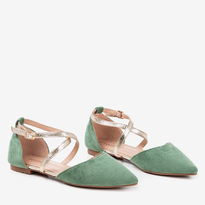 Zelené dámske ploché baleríny Vosia - Obuv