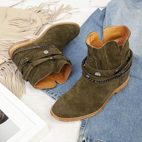 Zelené kovbojské topánky na vnútornom kline Salem - Obuv