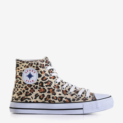 Svetlohnedé dámske vysoké tenisky s leopardím vzorom Inter - Shoes