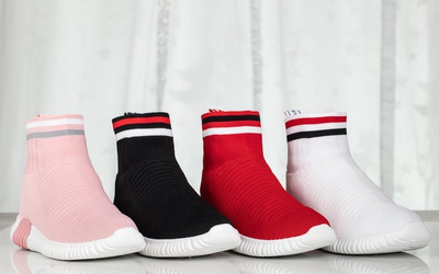 Růžová sportovní obuv s ozdobnou ponožkou Sallitsa - Obuv 1