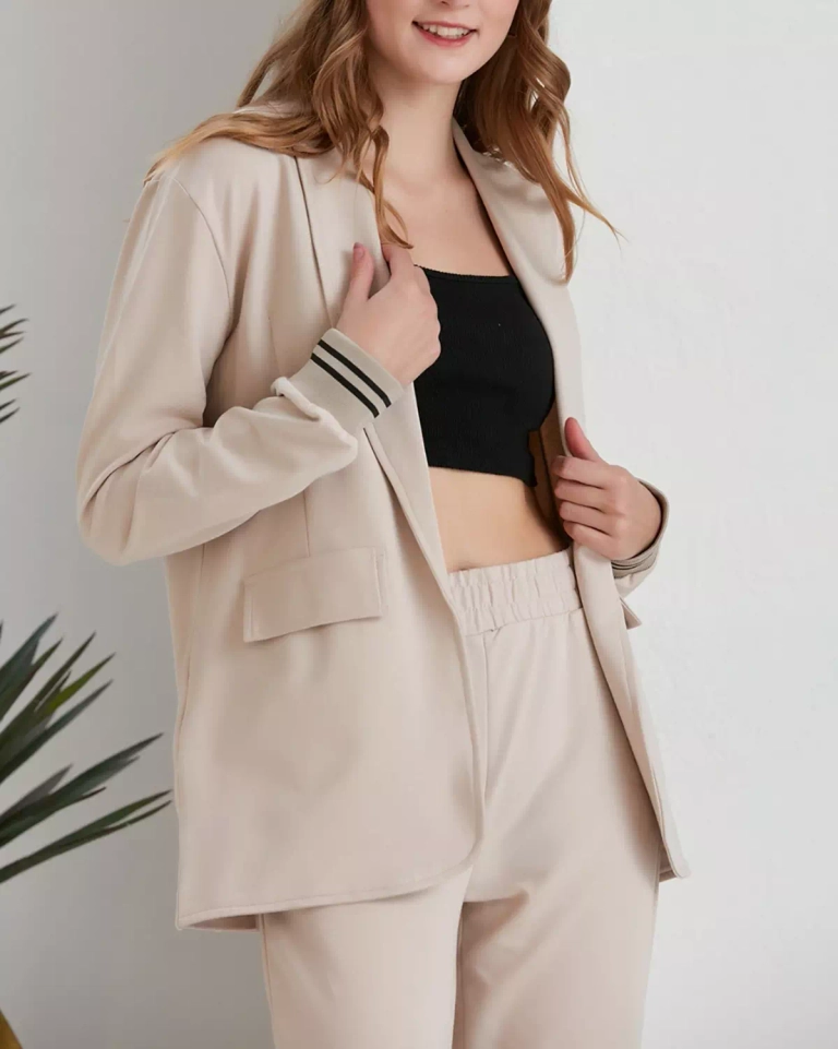 Royalfashion Béžový 2-dielny dámsky komplet