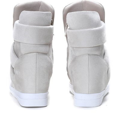 Beżowe sneakersy na krytym koturnie My Little Love- Obuwie