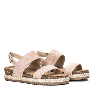 Różowe sandały na niskiej platformie Movisa - Obuwie