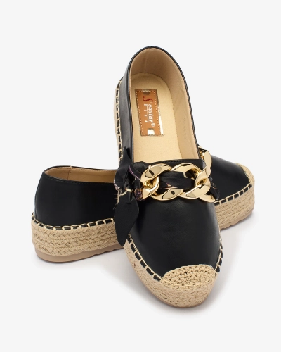 OUTLET Royalfashion Dámske espadrilky s mašľou v čiernej farbe Fanfoss