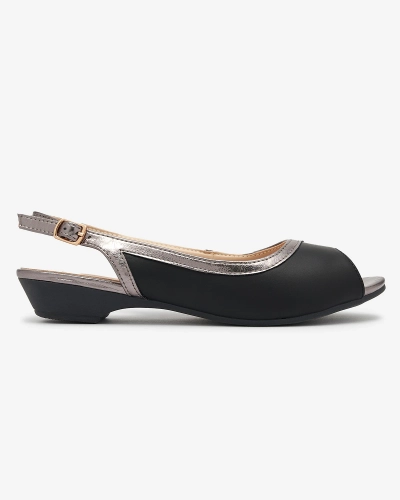 Dámske baleríny s otvorenou špičkou v čiernej farbe Axoco- Obuv