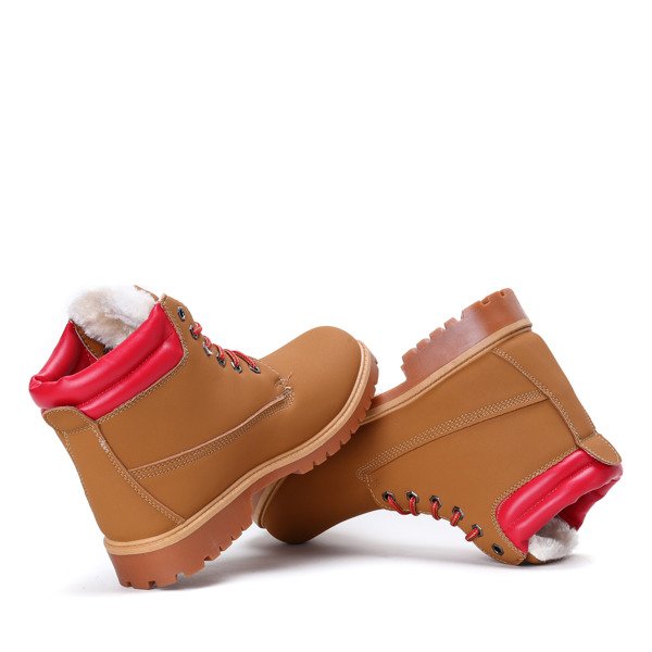 Brązowo-czerwone trapery Juliette - Obuwie