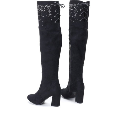 Czarne kozaki z dżetami Lucid Dreams - Obuwie