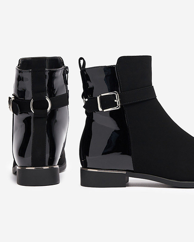 Dámske čižmy s prackou v čiernej farbe Amedu- Obuwie