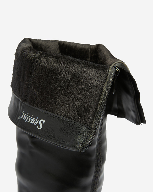 Dámske čižmy pod kolená v čiernej farbe Souve- Footwear