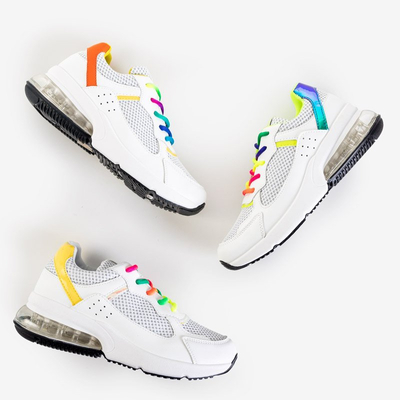 OUTLET Dámska biela športová obuv s modrými vložkami Nelini - Obuv