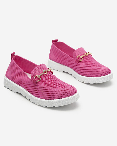 Fuchsiové dámske slip on tenisky so zlatým zdobením Enelida - Obuv