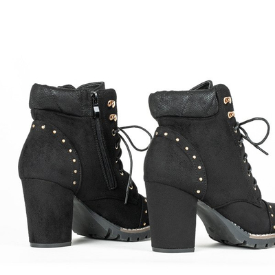 Černé krajkové kotníkové boty Locadia - Obuv